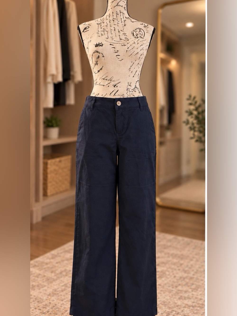 Maurices Navy Wide-Leg Cropped Pants Size 8 Petite NWT